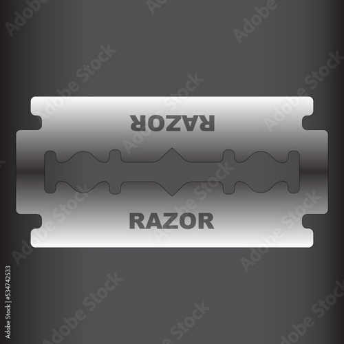 illustration of a razor blade commonly used as a shaving tool