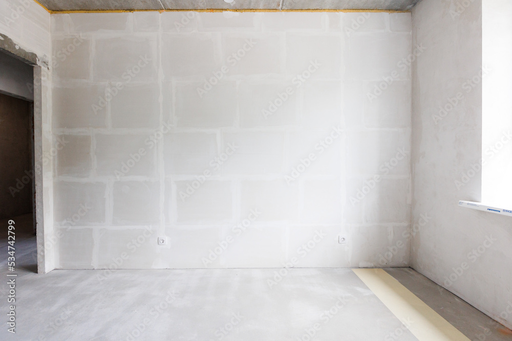 interior of the apartment without decoration in gray colors interior of the apartment without decoration in gray colors