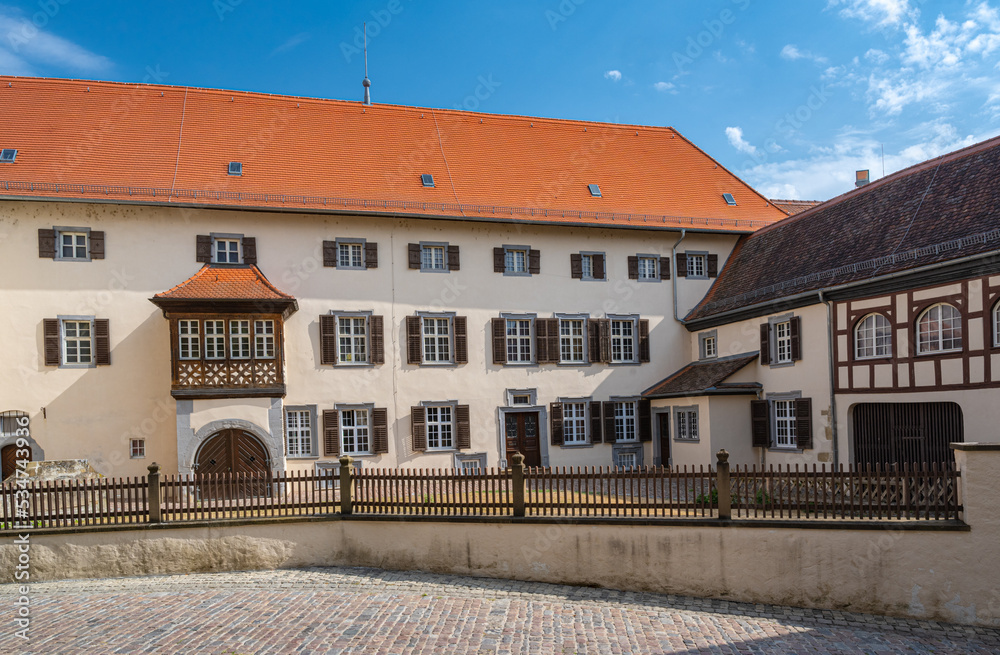 Early Gothic and Romanesque Wormser Hof in Bad Wimpfen. Neckar Valley, Kraichgau, Baden-Württemberg, Germany, Europe.