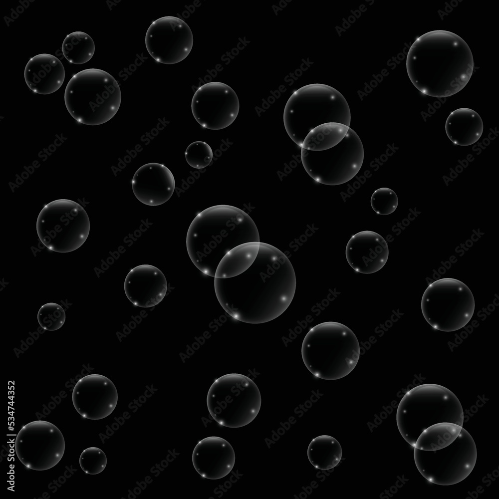 White transparent reflective gas bubble