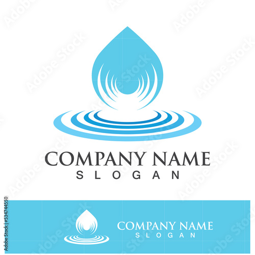 Water drop logo icon illustration
