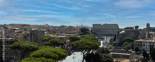 aerial view of Rome panorama