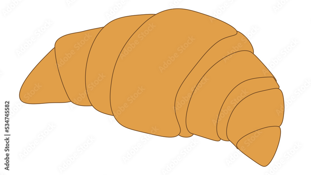 Cartoon croissant bakery for morning breakfast and easy to eat isolated on background, Vector Illustration. Cartoon croissant bakery for morning breakfast and easy to eat isolated on background, Vector Illustration.