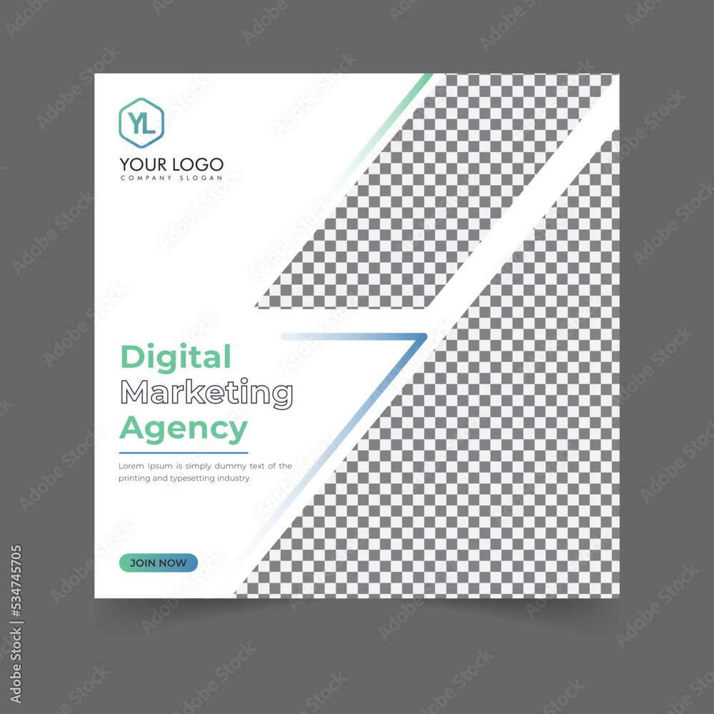 Digital marketing social media post business webinar for social media story, business post or stories banner template geometric shape design for attractive abstract elements post background space