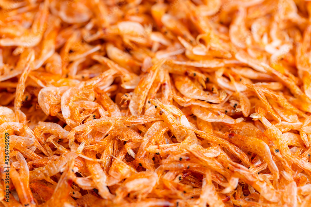 Fototapeta premium Dried Sergestid prawn in traditional Chinese cuisine