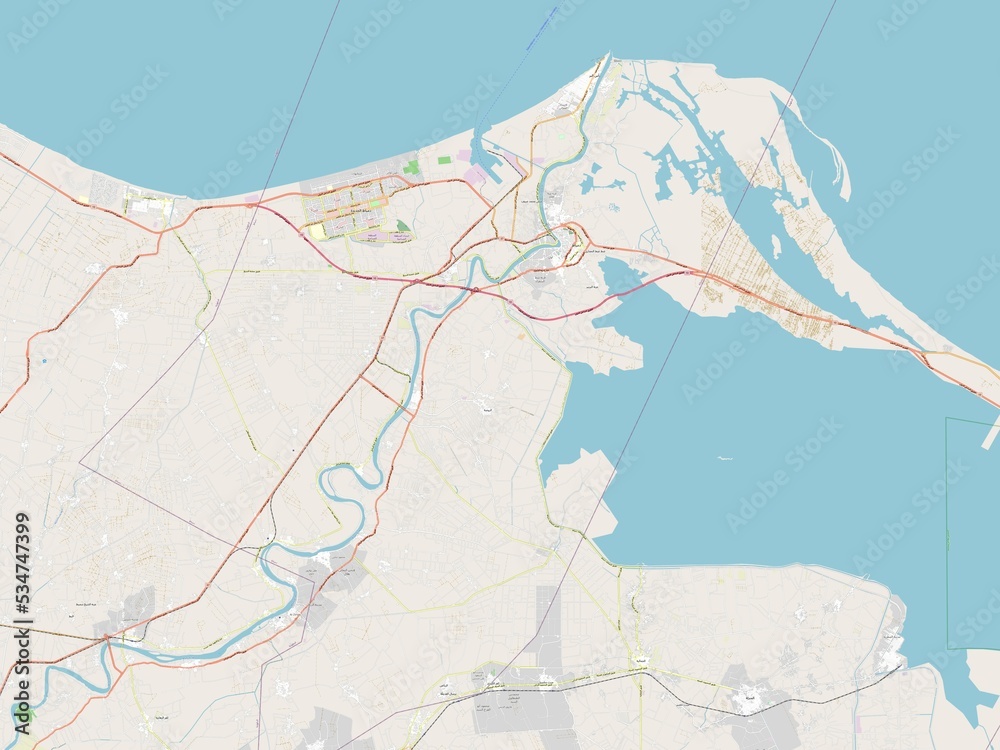 Fototapeta premium Dumyat, Egypt. OSM. No legend