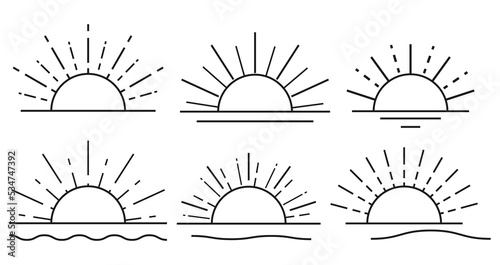 Sun icon. Sunshine icon. Vector illustration.