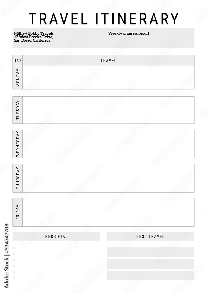 travel Itinerary planner travel Itinerary planner