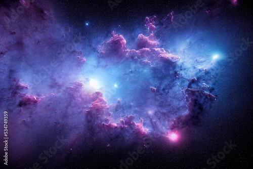3d illustration of galaxy and cosmos space in bright majestic stars