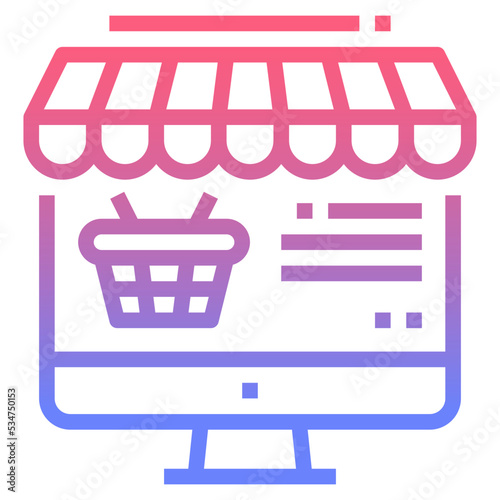 Online line gradient icon