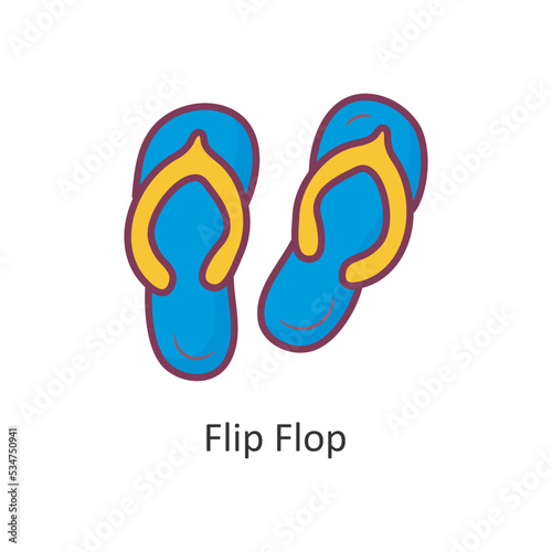Flip Flop Vector Filled outline Icon Design illustration. Travel Symbol on White background EPS 10 File