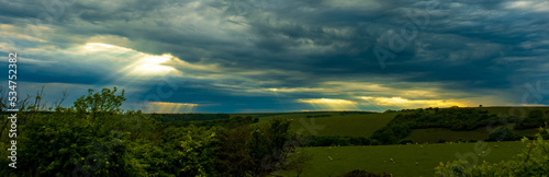 Panoramic sunset with clouds at Butts Brow, Eastbourne © Paul