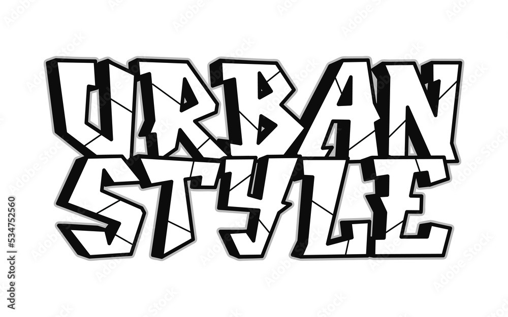 Urban style word graffiti style letters.Vector hand drawn doodle cartoon logo illustration. Funny cool urban style letters, fashion, graffiti style print for t-shirt, poster concept Urban style word graffiti style letters.Vector hand drawn doodle cartoon logo illustration. Funny cool urban style letters, fashion, graffiti style print for t-shirt, poster concept