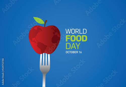 world food day vector illustration, colorful food concept background.
