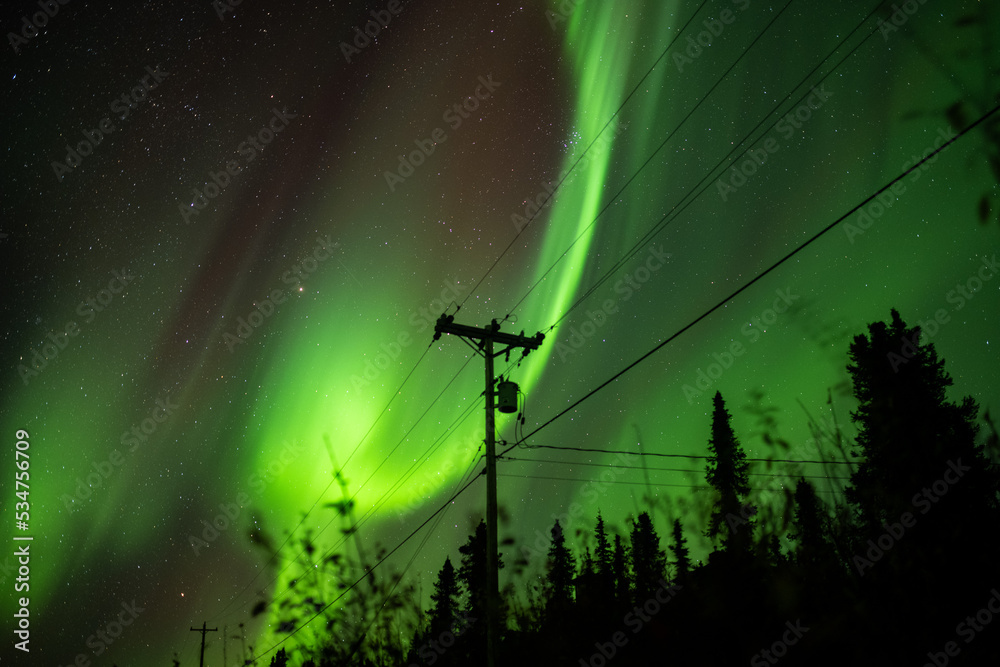 aurora over the river - Cleary summit (Alaska)