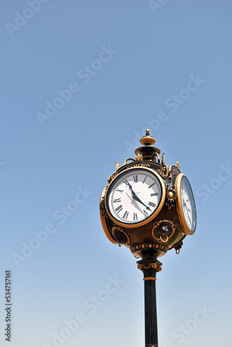 Black and Gold Big Outdoor Clock