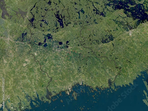 Kymenlaakso, Finland. Low-res satellite. No legend
