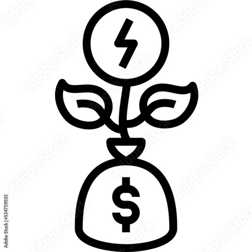 initial investment black outline icon