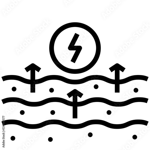 geothermal black outline icon