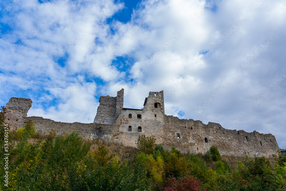 The ruins of Rakvere Castle against the backdrop of a beautiful sky.