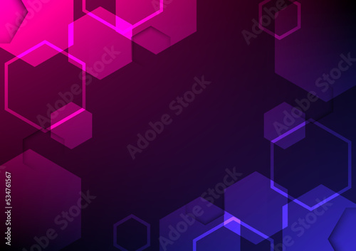 Abstract background with hexagonal geometry as the main figure. 
There is space to fill in the words.