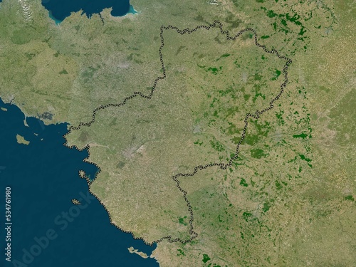 Pays de la Loire, France. Low-res satellite. No legend