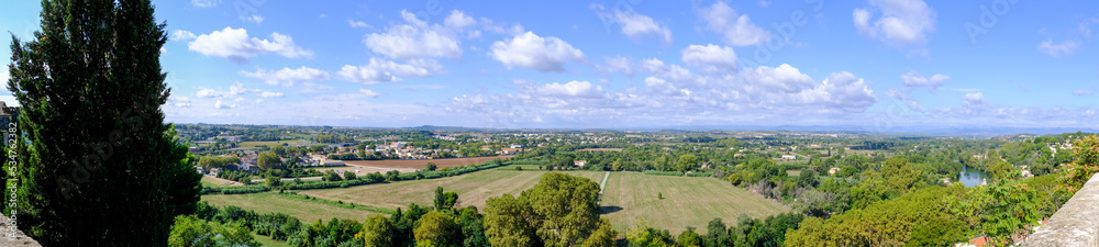 Beautiful landscape of Béziers from a view pointview, Hérault, Occitanie, South France.