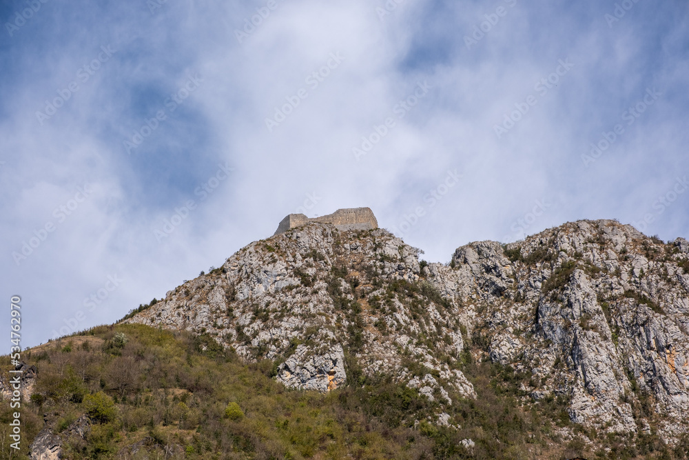 Castle Montsegur, Cathar country, Ariege, Occitanie, France