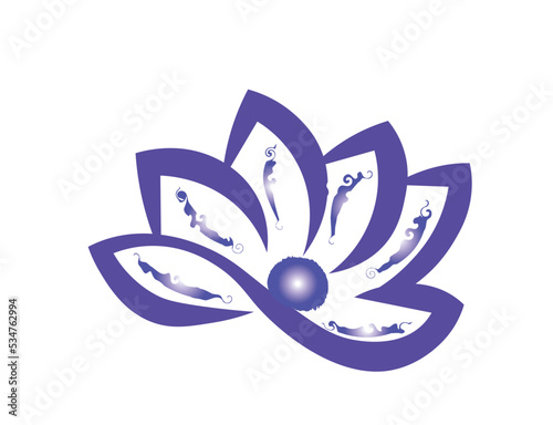 Lotus flower logo on a white background. Lotus logo, woman yoga, beauty flower massage, pretty spa sense, reflection wellness, and natural relax concept design