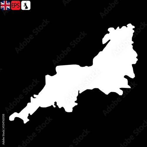 South West England, UK region map. Vector illustration.