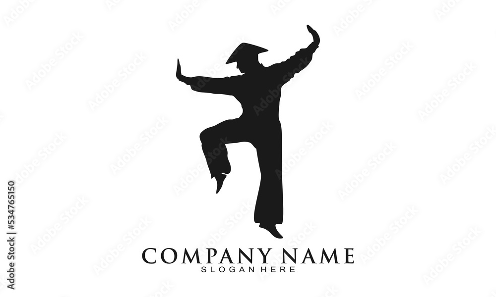 Martial arts athlete illustration vector logo