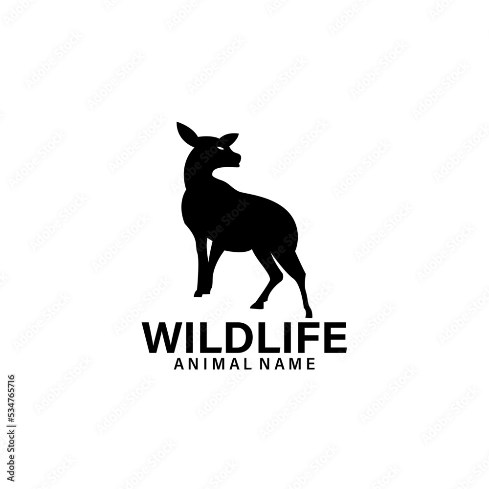 silhouette of a deer. illustration of a deer silhouette of a deer. illustration of a deer