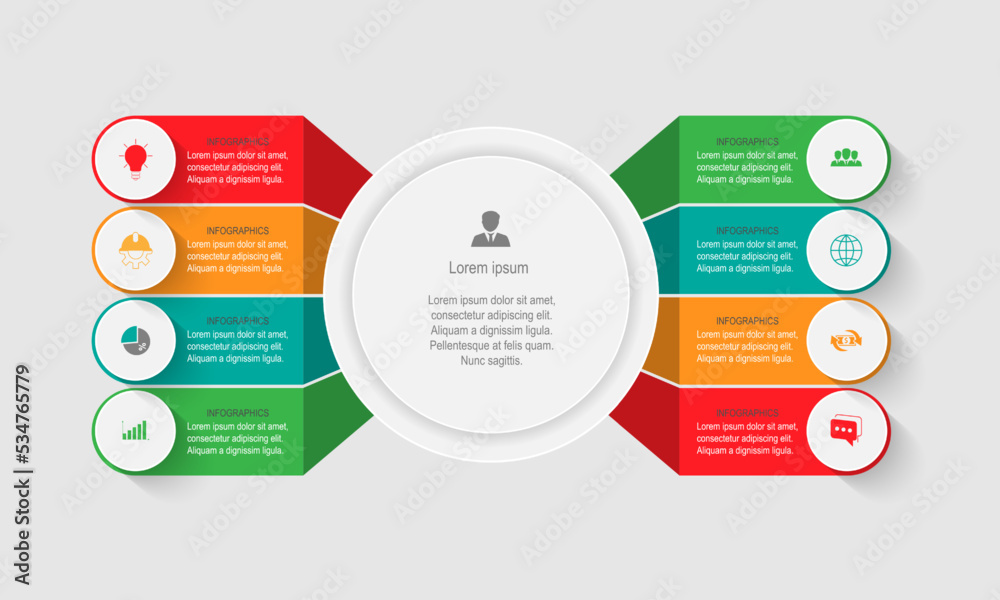 Business data visualization. Process chart. Abstract elements of graphs, diagrams with steps, options, sections or processes. Vector business template for presentations. Creative concept for infograph