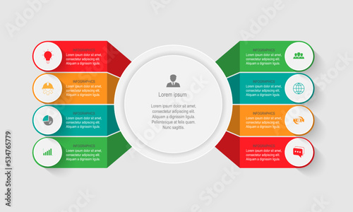 Business data visualization. Process chart. Abstract elements of graphs, diagrams with steps, options, sections or processes. Vector business template for presentations. Creative concept for infograph