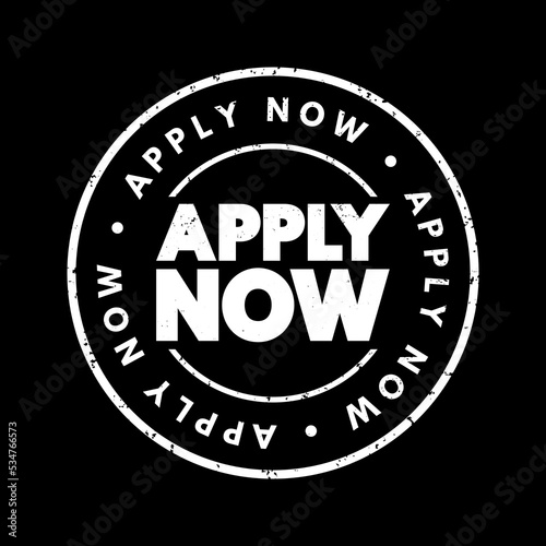 Apply Now text stamp, concept background