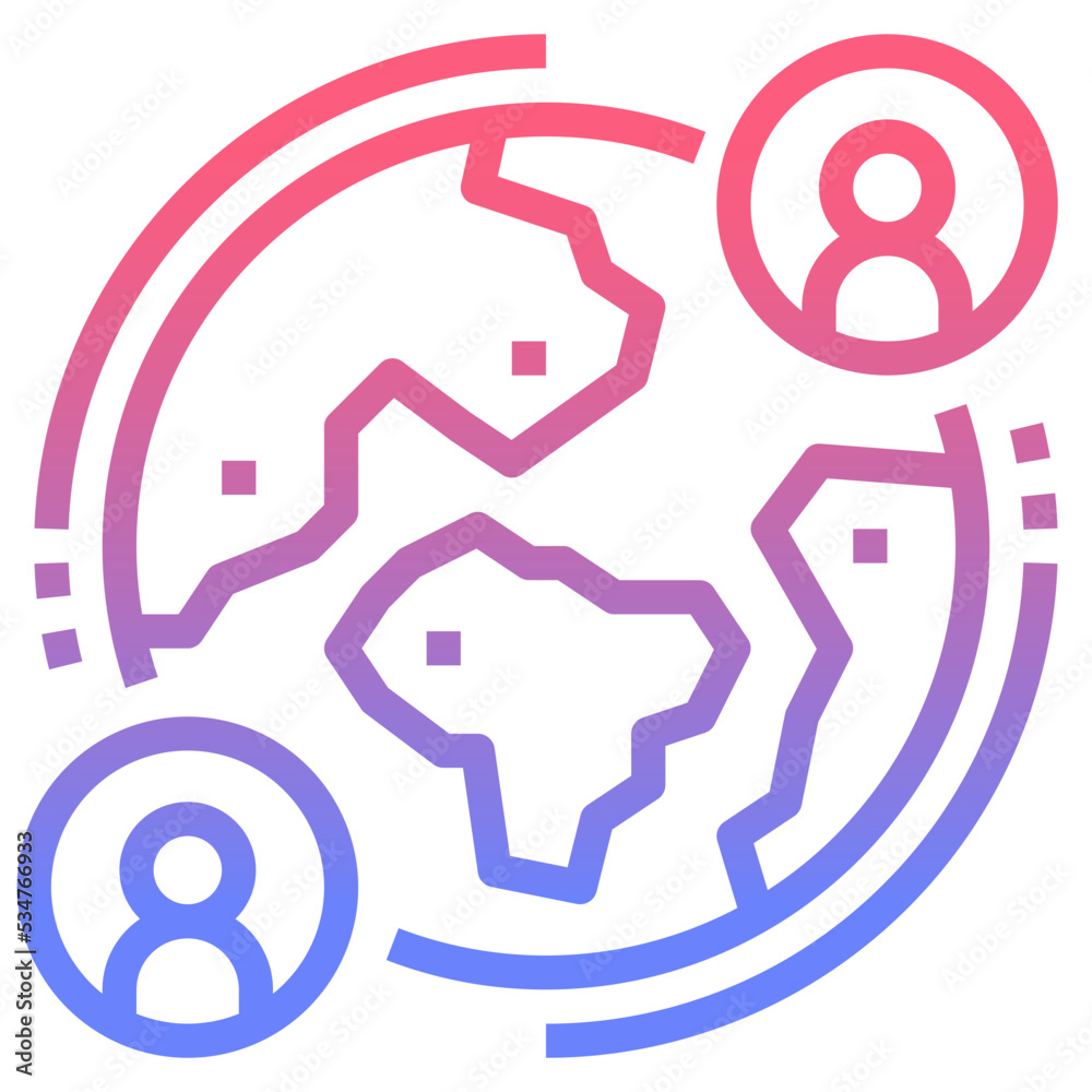 Global line gradient icon