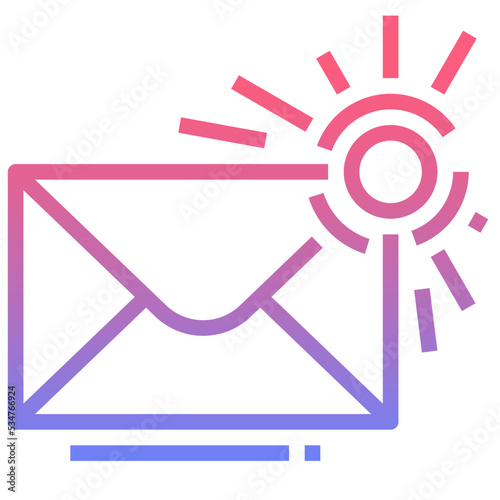 Email line gradient icon