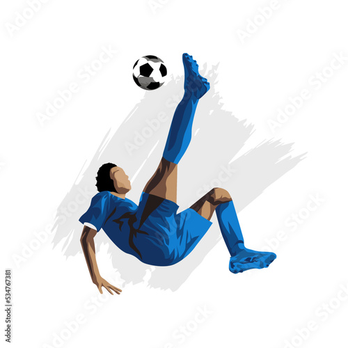 soccer player doing Bicycle kick