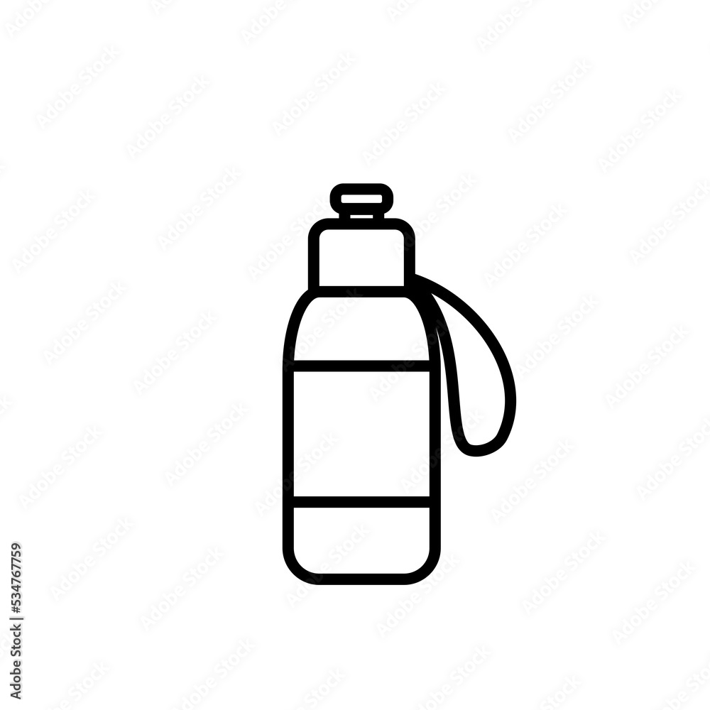  Bottle outline vector icon isolated on white background