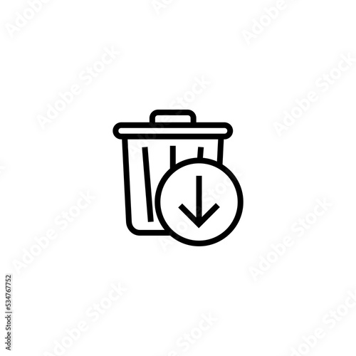 Reduce waste line icon on white background