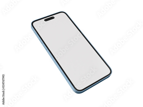 iPhone 14 pro max mockup with white screen. Smartphones in front side. 3D rendered Illustration.