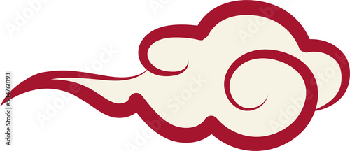 spiral curve traditional Chinese style cloud illustration
