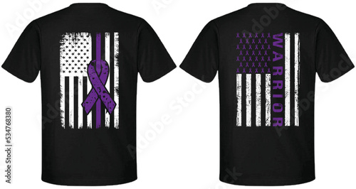 American Flag Fibromyalgia Awareness Warrior Design