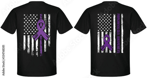 Fibromyalgia Awareness Flag T Shirt Design