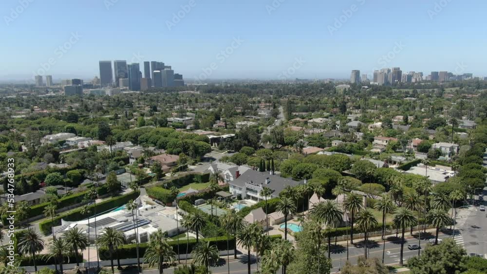 Beverly Hills The Flats Westwood Century City Aerial Shot R Los Angeles California USA Beverly Hills The Flats Westwood Century City Aerial Shot R Los Angeles California USA