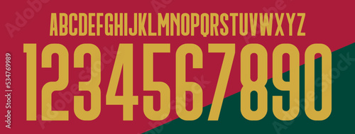 font vector team 2022 kit sport style font. football style font with lines. portugal font world cup. neymar.sports style letters and numbers for soccer team