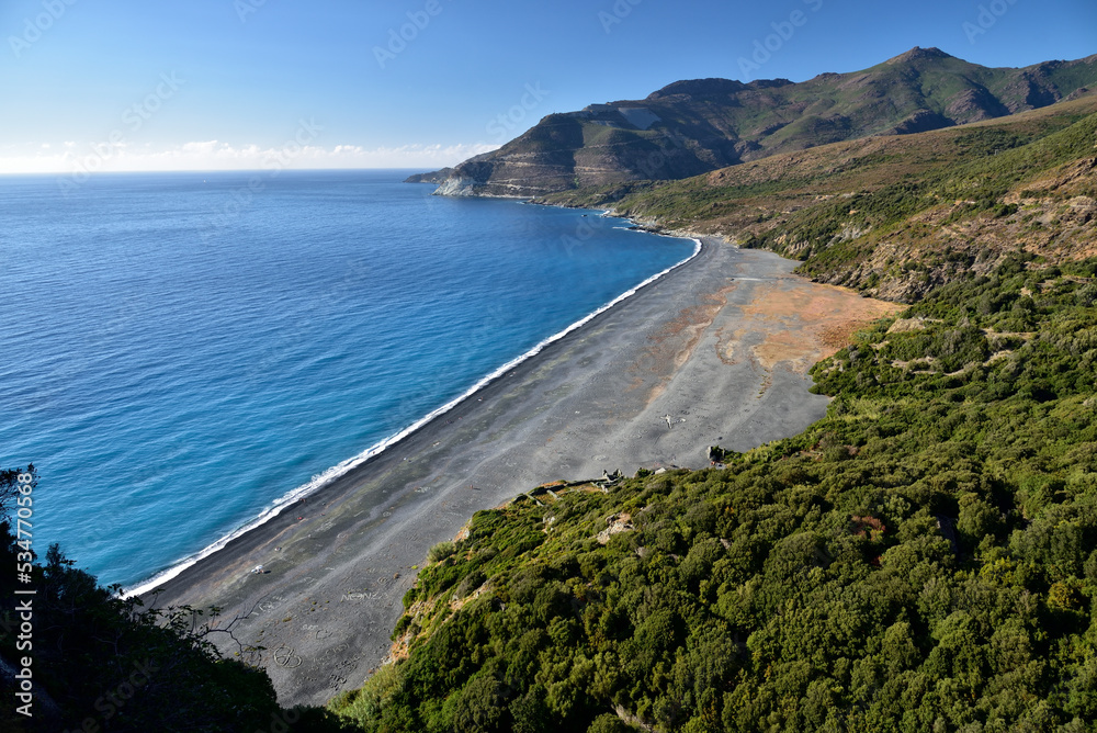 Φωτογραφία View of the beach of Nonza, in Cap Corse, Corsica, France