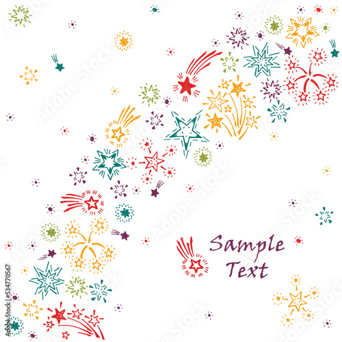 Stars. Hand drawn doodle stars. Holiday card template - vector illustration.
