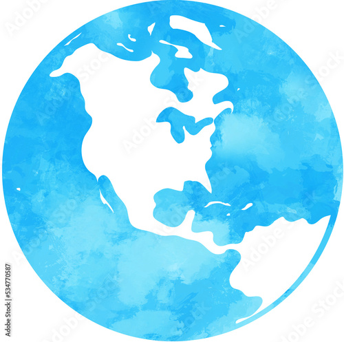 Fototapeta Naklejka Na Ścianę i Meble -  globe world map watercolor painting.