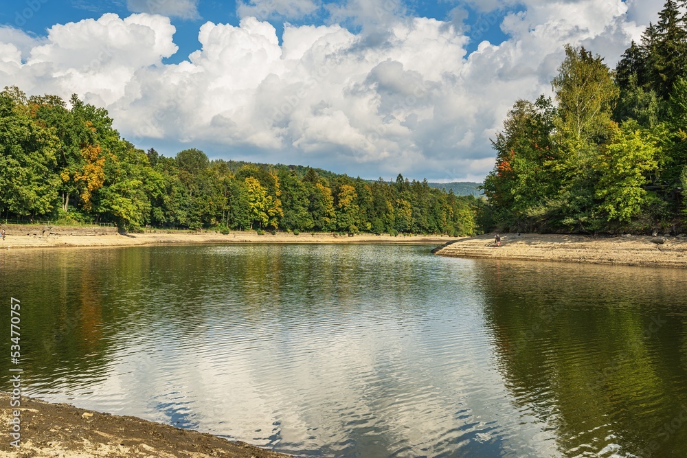 The Liberec - Harcov dam during its release in the fall of 2022